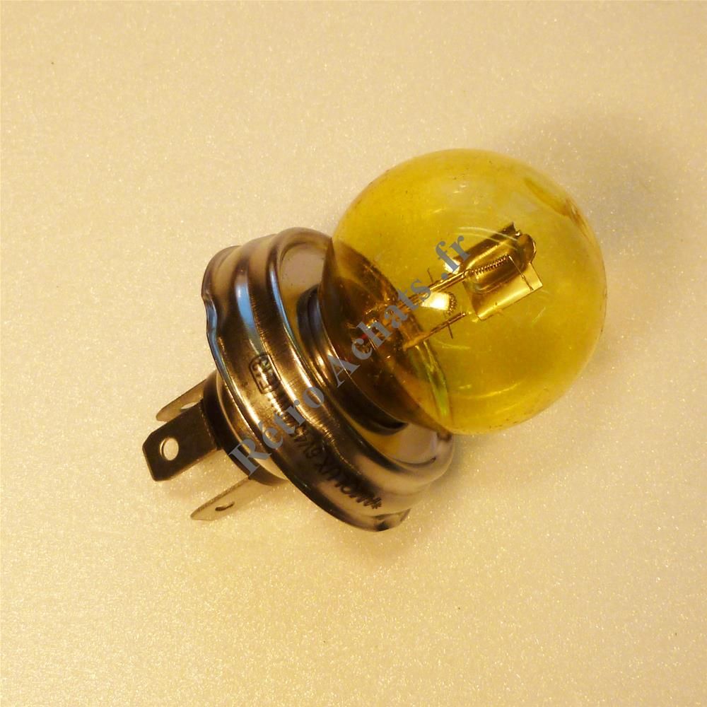 Ampoule 6V 45/15W SULLY BA21D – Jaune, Neuve, Pour Collection Ou Remplacement